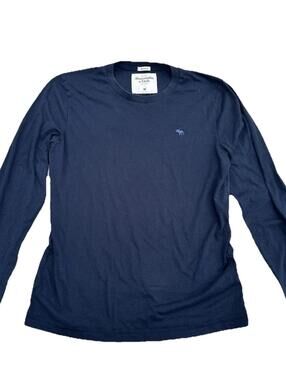 Y2K Abercrombie & Fitch Muscle Shirt Mens M Long Sleeve indie Minimalist Navy